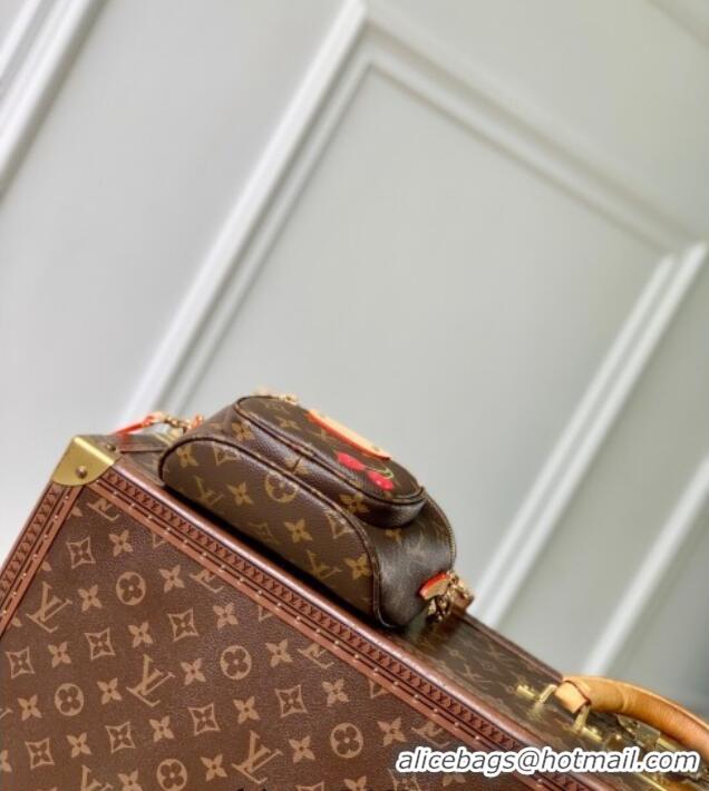 Top Design Louis Vuitton LV x TM Mini Bumbag in Brown Cherry Monogram Canvas M13449 Brown 2025