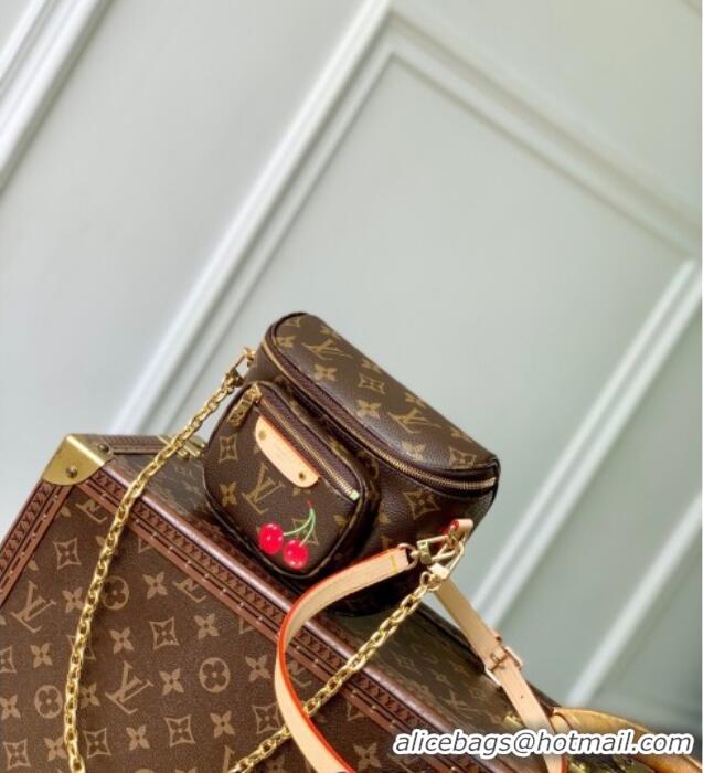 Top Design Louis Vuitton LV x TM Mini Bumbag in Brown Cherry Monogram Canvas M13449 Brown 2025