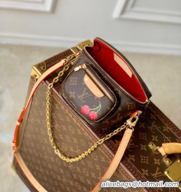 Top Design Louis Vuitton LV x TM Mini Bumbag in Brown Cherry Monogram Canvas M13449 Brown 2025