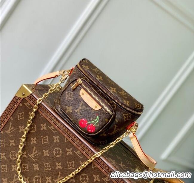 Top Design Louis Vuitton LV x TM Mini Bumbag in Brown Cherry Monogram Canvas M13449 Brown 2025