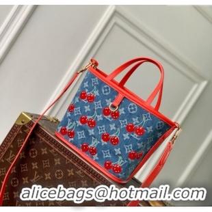 Top Quality Louis Vuitton LV x TM Neverfull Inside Out BB Tote Bag in Blue Cherry Monogram Denim M14997 2025