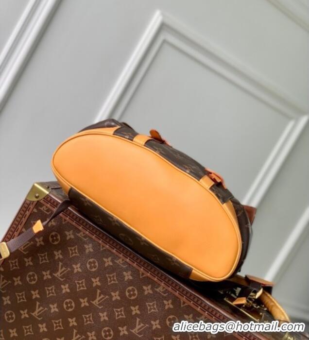 Top Grade Louis Vuitton Mens Christopher MM Backpack Bag in Monogram Canvas and Leather M14038 Apricot 2025