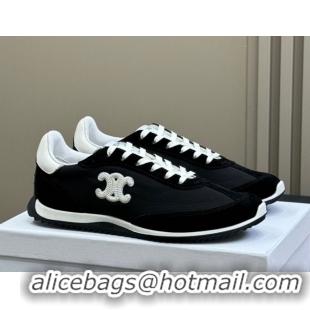 Unique Style Celine Racer Low top Sneakers in Nylon and Suede Black 0709083