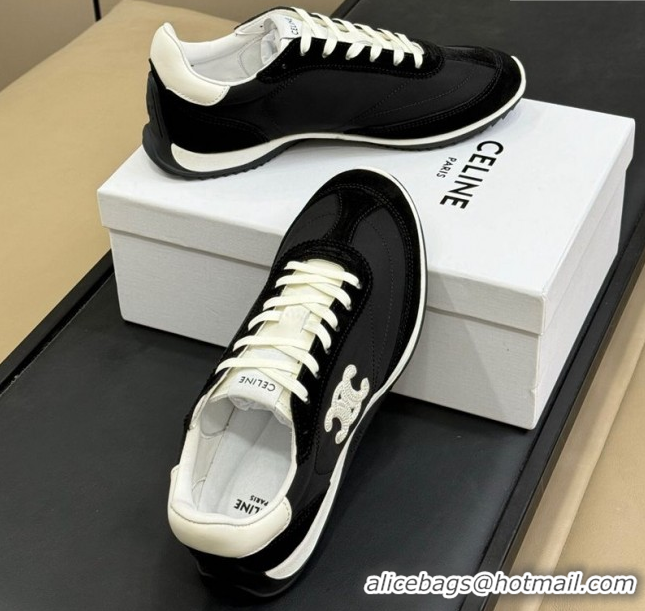 Unique Style Celine Racer Low top Sneakers in Nylon and Suede Black 0709083