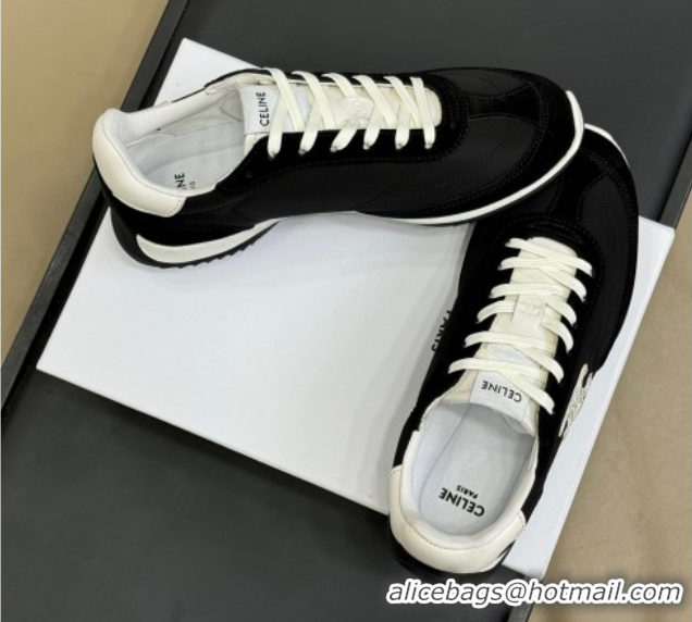 Unique Style Celine Racer Low top Sneakers in Nylon and Suede Black 0709083