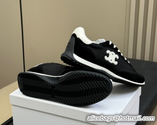 Unique Style Celine Racer Low top Sneakers in Nylon and Suede Black 0709083