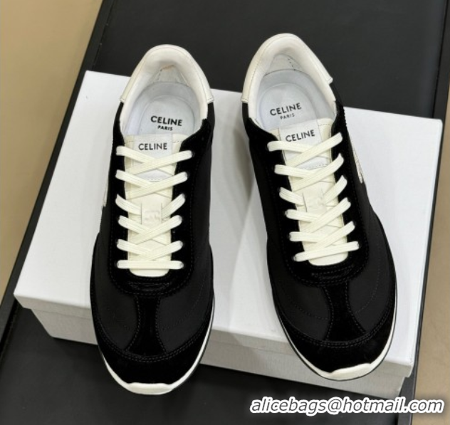 Unique Style Celine Racer Low top Sneakers in Nylon and Suede Black 0709083