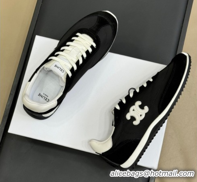 Unique Style Celine Racer Low top Sneakers in Nylon and Suede Black 0709083