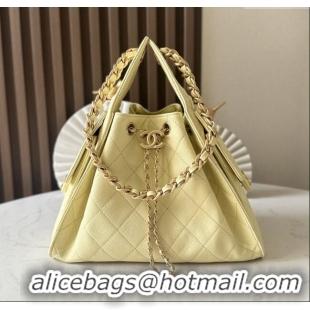 Promotional Chanel 25 Small Handbag in Grained Calfskin AS5293 Light Yellow Spring-Summer 2025