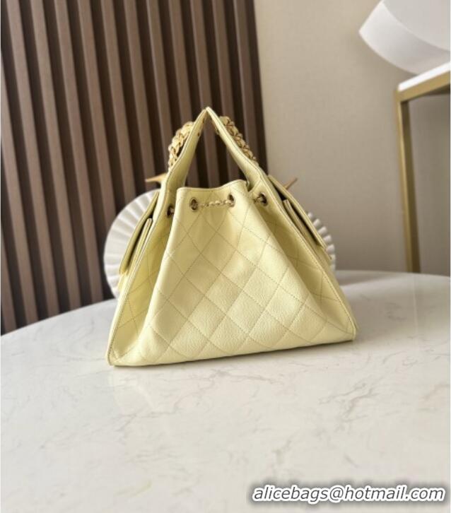 Promotional Chanel 25 Small Handbag in Grained Calfskin AS5293 Light Yellow Spring-Summer 2025