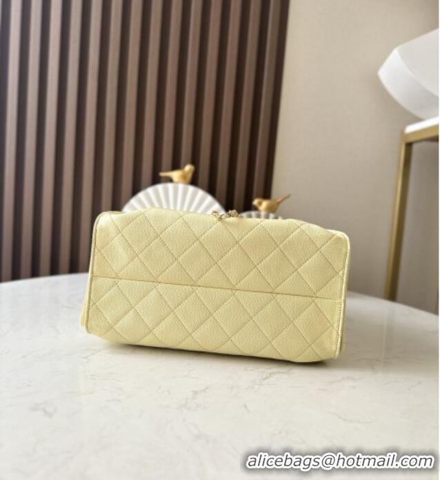 Promotional Chanel 25 Small Handbag in Grained Calfskin AS5293 Light Yellow Spring-Summer 2025
