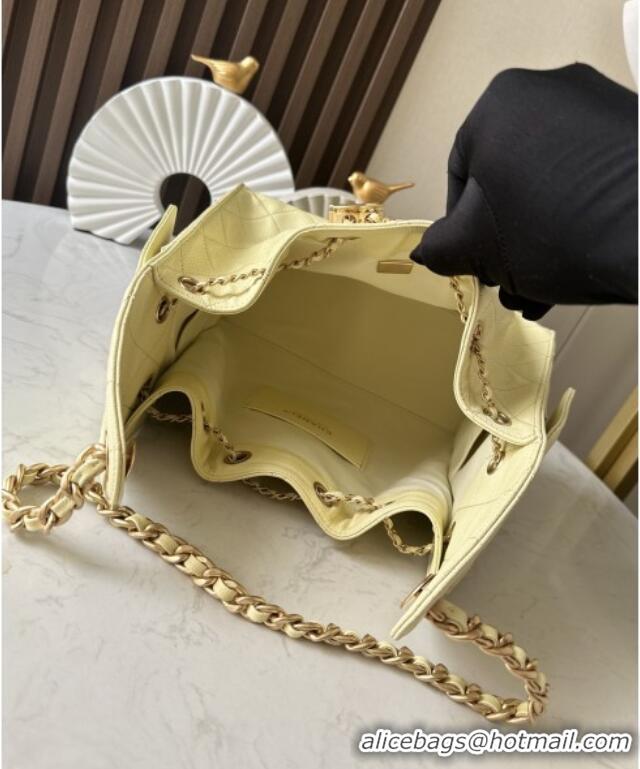 Promotional Chanel 25 Small Handbag in Grained Calfskin AS5293 Light Yellow Spring-Summer 2025