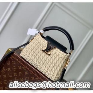 Unique Grade Louis Vuitton Capucines Mini Bag in Rattan and Leather M26003 Black 2025