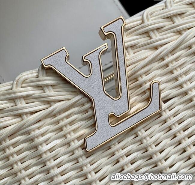 Reasonable Price Louis Vuitton Capucines Mini Bag in Rattan and Leather M26004 White 2025