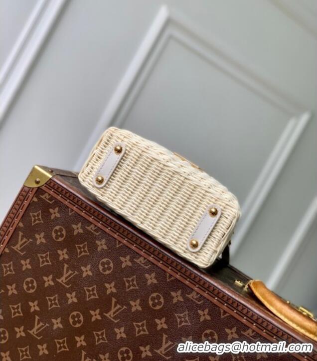 Reasonable Price Louis Vuitton Capucines Mini Bag in Rattan and Leather M26004 White 2025