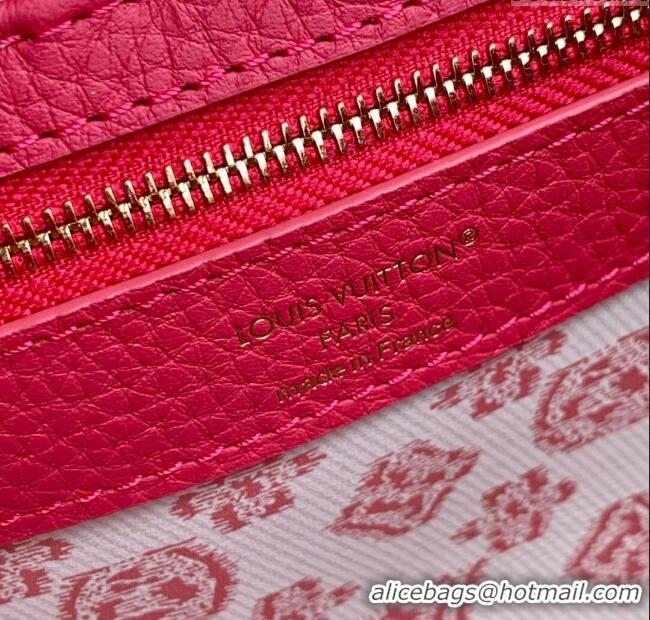 Luxury Cheap Louis Vuitton Capucines Mini Bag in Rattan and Leather M26005 Red 2025