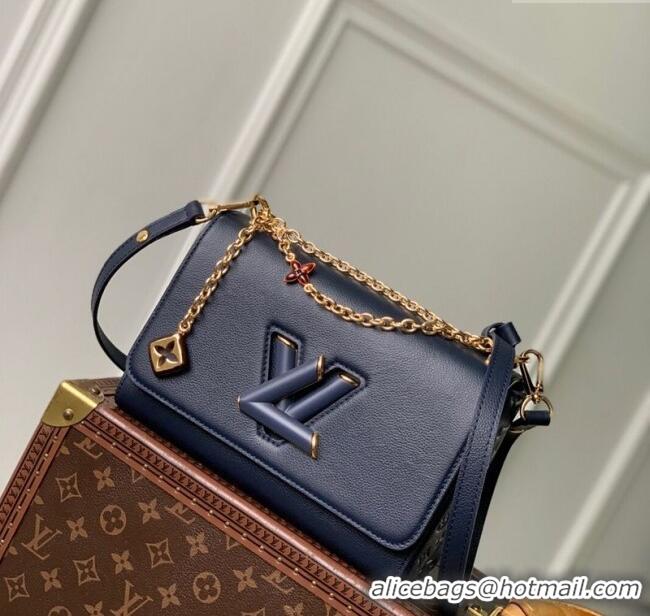 Top Design Louis Vuitton Twist MM Slim bag in Leather M14342 Navy Blue 2025