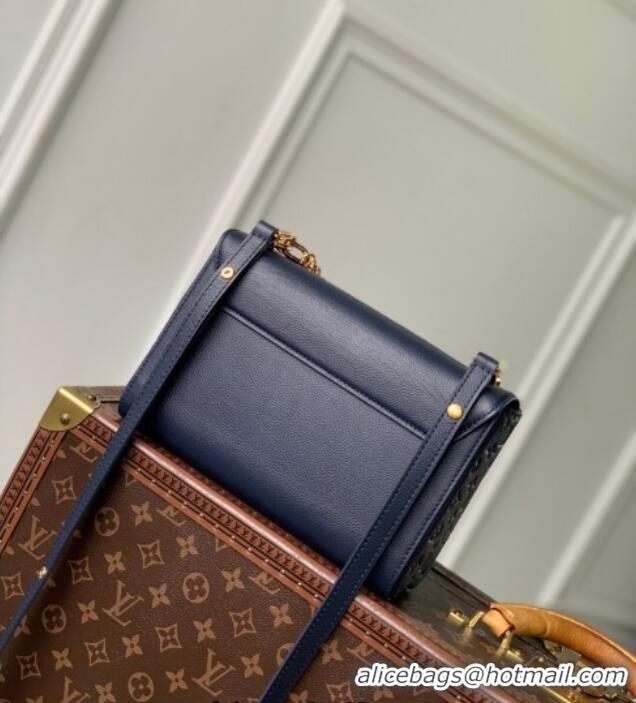 Top Design Louis Vuitton Twist MM Slim bag in Leather M14342 Navy Blue 2025