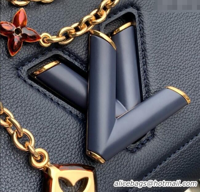 Top Design Louis Vuitton Twist MM Slim bag in Leather M14342 Navy Blue 2025