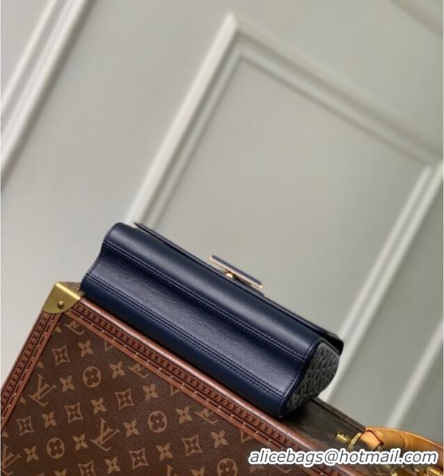 Top Design Louis Vuitton Twist MM Slim bag in Leather M14342 Navy Blue 2025