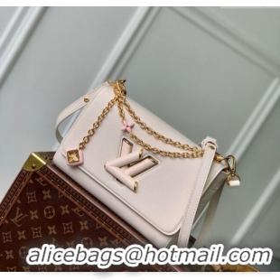 Grade Quality Louis Vuitton Twist MM Slim bag in Leather M14341 Quartz White 2025