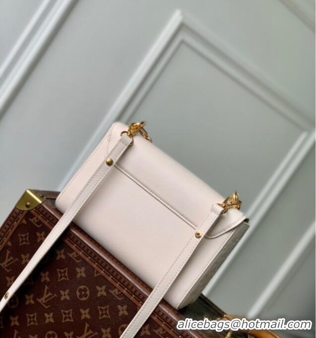Grade Quality Louis Vuitton Twist MM Slim bag in Leather M14341 Quartz White 2025