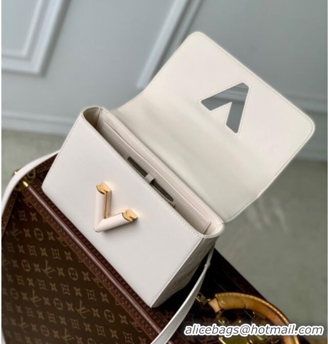 Grade Quality Louis Vuitton Twist MM Slim bag in Leather M14341 Quartz White 2025