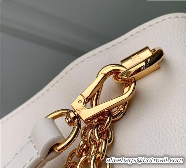 Grade Quality Louis Vuitton Twist MM Slim bag in Leather M14341 Quartz White 2025