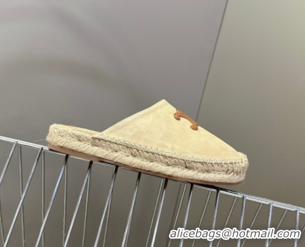Best Product Celine Platform Les Espadrilles Mules in Suede Beige 0709099