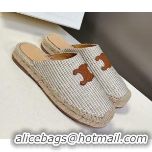 Shop Duplicate Celine Platform Les Espadrilles Mules in Oshkosh Canvas Grey 0709101