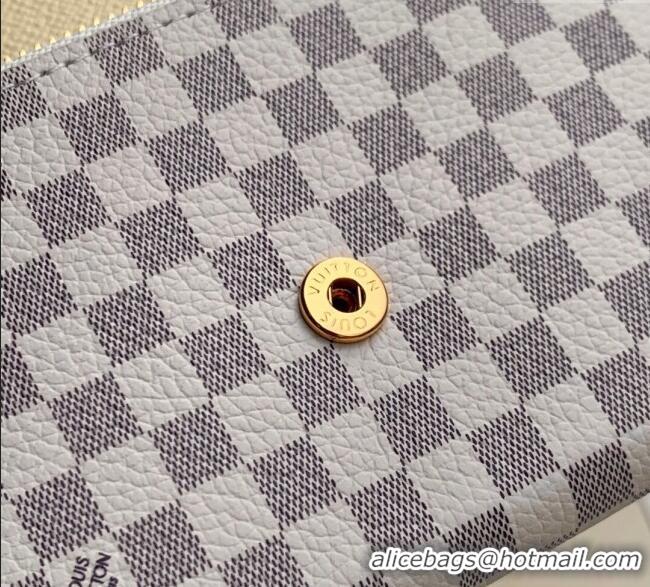 Inexpensive Louis Vuitton Rosalie Coin Purse Wallet in Damier Azur and Micro Monogram Leather M25745 Sand White 2025