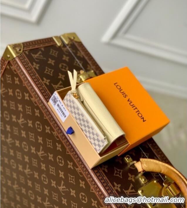 Inexpensive Louis Vuitton Rosalie Coin Purse Wallet in Damier Azur and Micro Monogram Leather M25745 Sand White 2025