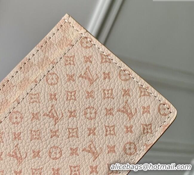 Luxury Cheap Louis Vuitton Card Holder in Micro Monogram Dune Leather M25750 Sand White/beige 2025