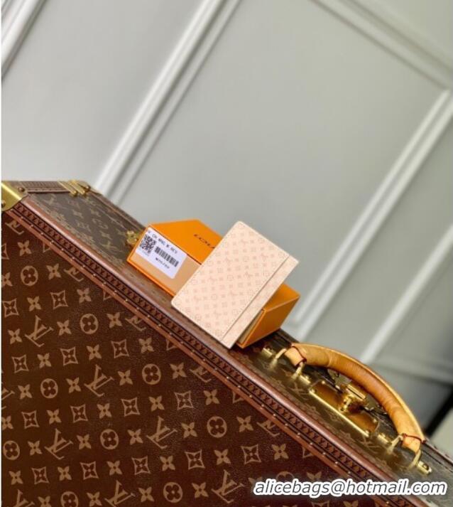 Luxury Cheap Louis Vuitton Card Holder in Micro Monogram Dune Leather M25750 Sand White/beige 2025