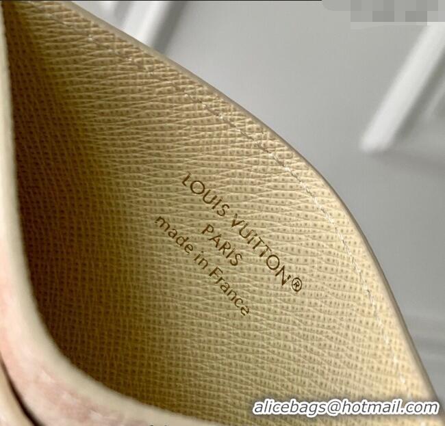 Luxury Cheap Louis Vuitton Card Holder in Micro Monogram Dune Leather M25750 Sand White/beige 2025