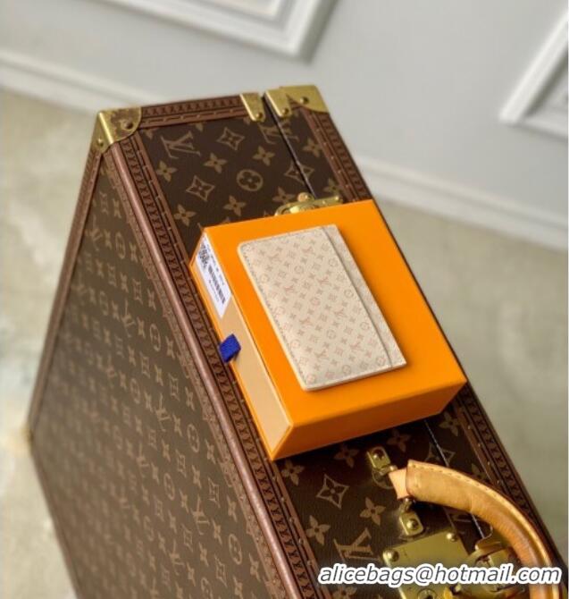 Luxury Cheap Louis Vuitton Card Holder in Micro Monogram Dune Leather M25750 Sand White/beige 2025
