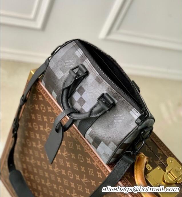 Well Crafted Louis Vuitton Mens Keepall Bandouliere 25 Bag in Damoflage Canvas M14919 Black 2025
