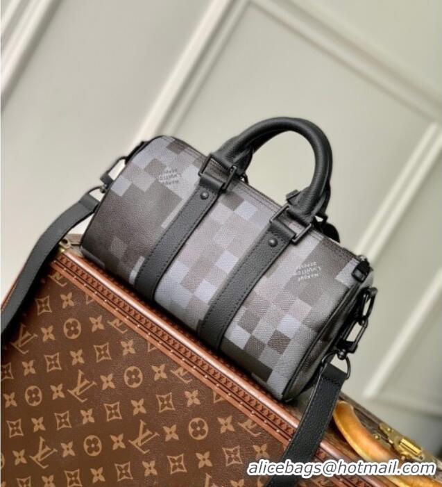 Well Crafted Louis Vuitton Mens Keepall Bandouliere 25 Bag in Damoflage Canvas M14919 Black 2025