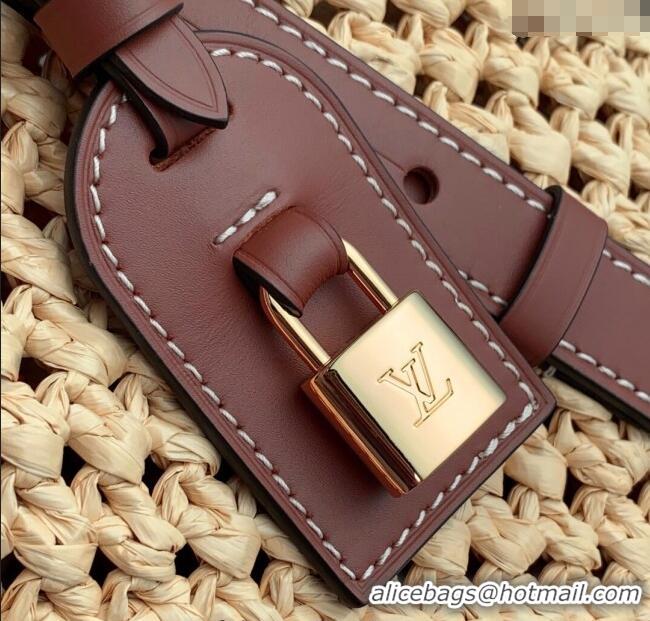 Top Quality Louis Vuitton All In BB Bucket Bag in Brown Raffia Straw M14217 2025