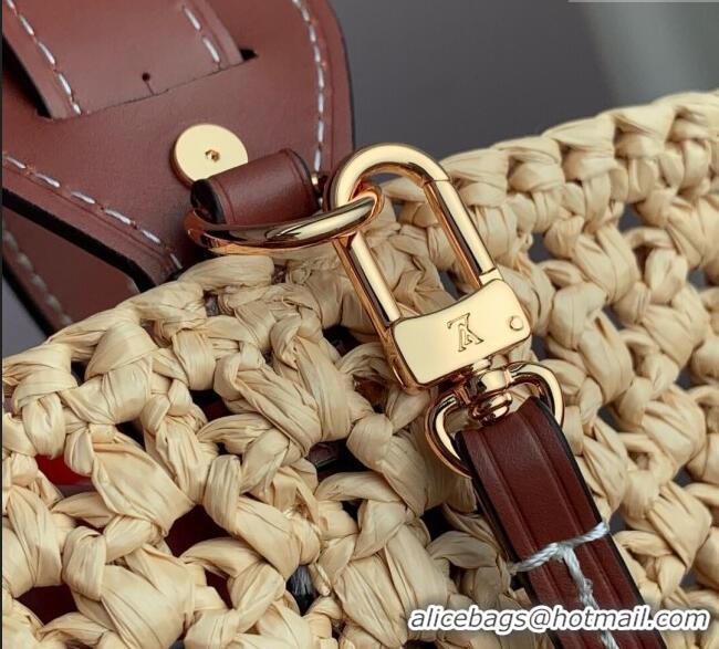 Top Quality Louis Vuitton All In BB Bucket Bag in Brown Raffia Straw M14217 2025