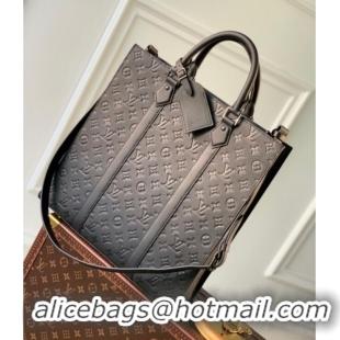 Top Design Louis Vuitton Mens Sac Plat NV bag in Black Taurillon Leather M21866