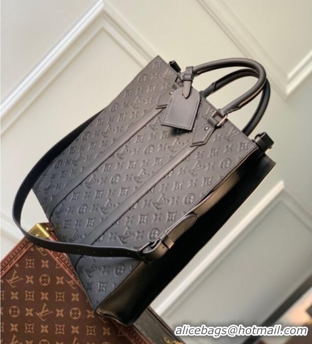 Top Design Louis Vuitton Mens Sac Plat NV bag in Black Taurillon Leather M21866
