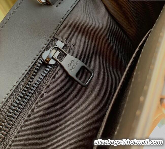Top Design Louis Vuitton Mens Sac Plat NV bag in Black Taurillon Leather M21866