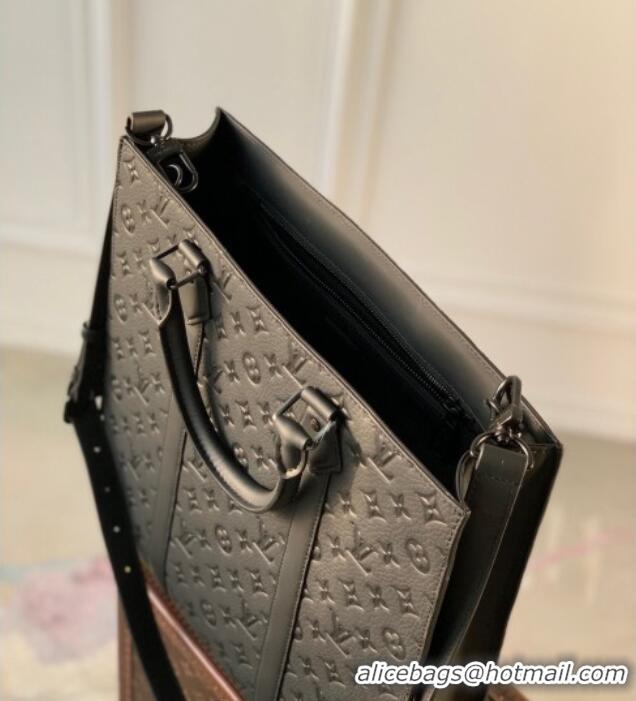 Top Design Louis Vuitton Mens Sac Plat NV bag in Black Taurillon Leather M21866