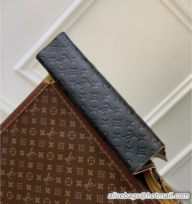 Top Design Louis Vuitton Mens Sac Plat NV bag in Black Taurillon Leather M21866