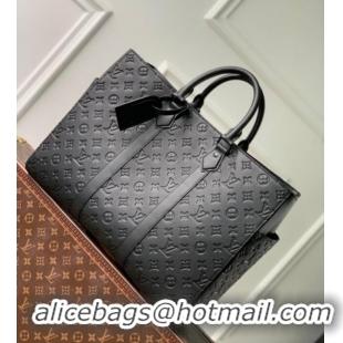 Shop Promotional Louis Vuitton Mens Sac Plat 24H Tote bag in Black Taurillon Leather M21865