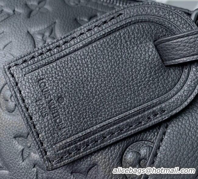 Top Grade Louis Vuitton Keepall Bandouliere 50 Travel Bag in Black Monogram Shadow Leather M44810 2025