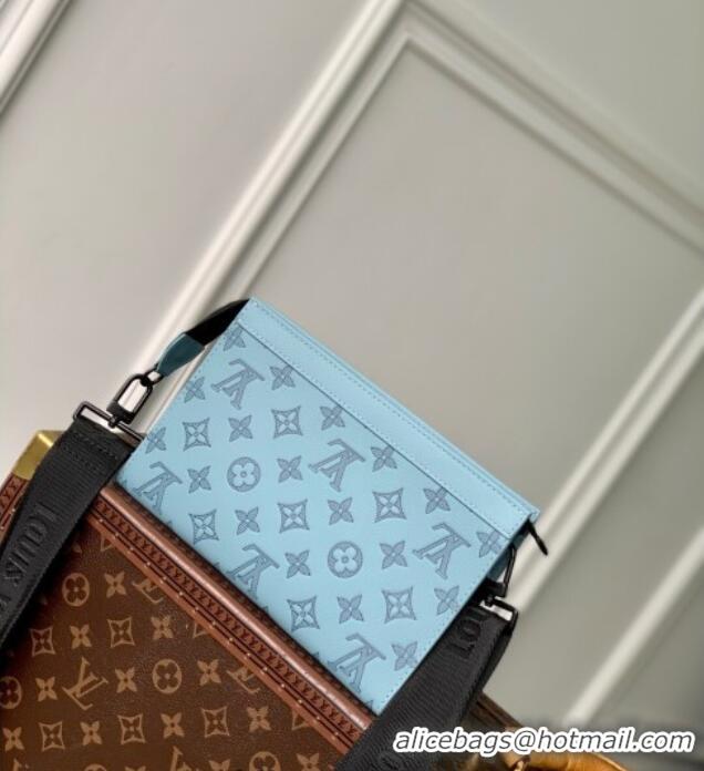 Good Taste Louis Vuitton Mens Gaston Wearable Wallet in Monogram Shadow Leather M81115 Light Blue 2025