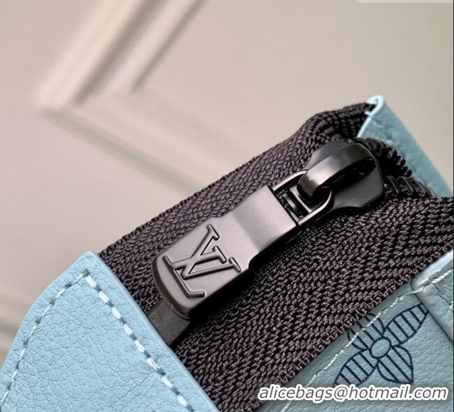 Good Taste Louis Vuitton Mens Gaston Wearable Wallet in Monogram Shadow Leather M81115 Light Blue 2025