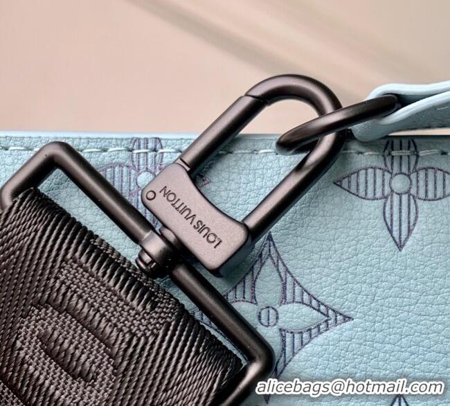 Good Taste Louis Vuitton Mens Gaston Wearable Wallet in Monogram Shadow Leather M81115 Light Blue 2025
